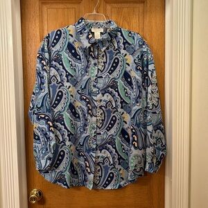 Graver Studio long sleeve button up paisley designed shirt